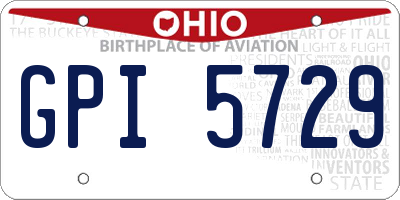 OH license plate GPI5729