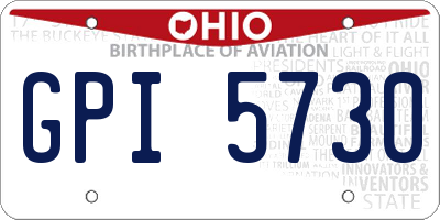 OH license plate GPI5730