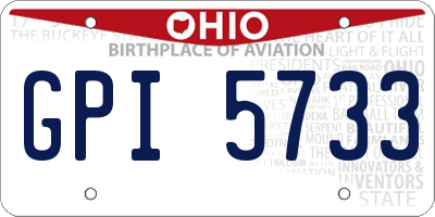OH license plate GPI5733