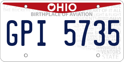 OH license plate GPI5735