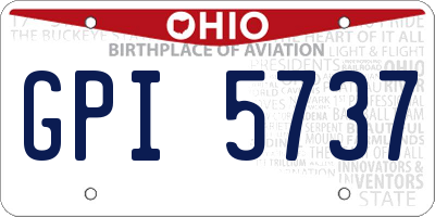 OH license plate GPI5737