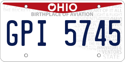 OH license plate GPI5745