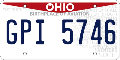 OH license plate GPI5746