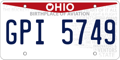 OH license plate GPI5749