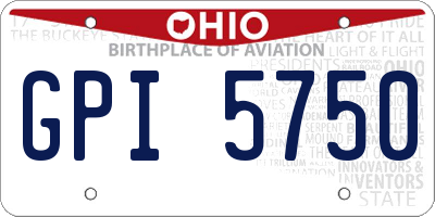 OH license plate GPI5750