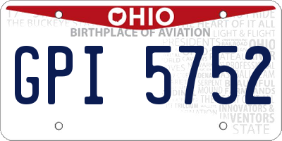 OH license plate GPI5752