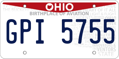 OH license plate GPI5755