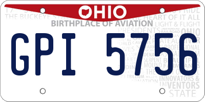 OH license plate GPI5756