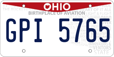 OH license plate GPI5765