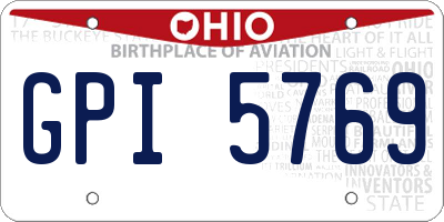 OH license plate GPI5769