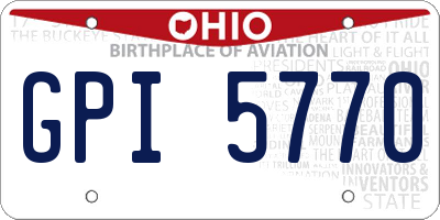OH license plate GPI5770