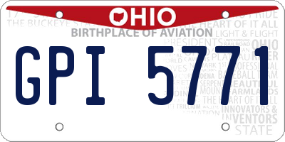 OH license plate GPI5771