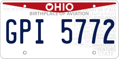 OH license plate GPI5772