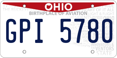 OH license plate GPI5780