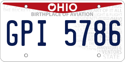 OH license plate GPI5786