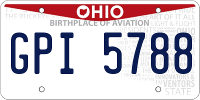 OH license plate GPI5788