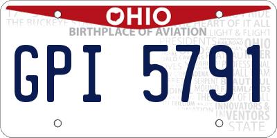 OH license plate GPI5791
