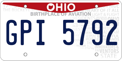 OH license plate GPI5792