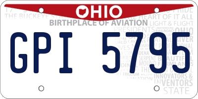 OH license plate GPI5795
