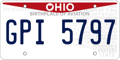 OH license plate GPI5797