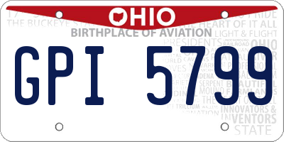 OH license plate GPI5799