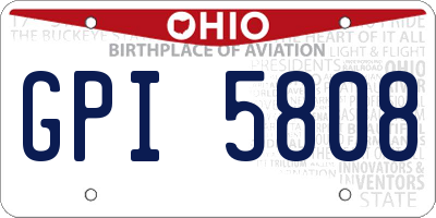 OH license plate GPI5808