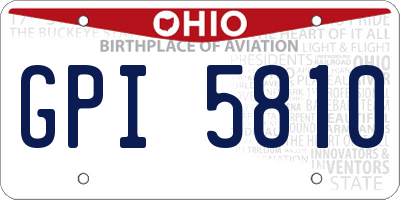OH license plate GPI5810