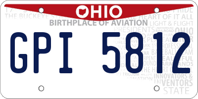 OH license plate GPI5812