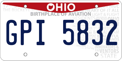 OH license plate GPI5832