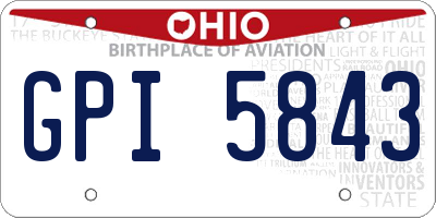 OH license plate GPI5843