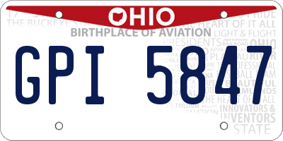 OH license plate GPI5847