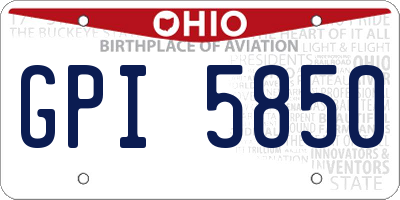 OH license plate GPI5850