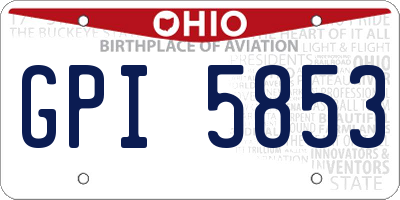 OH license plate GPI5853