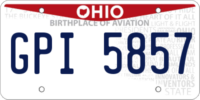 OH license plate GPI5857