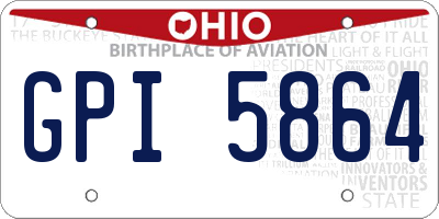 OH license plate GPI5864