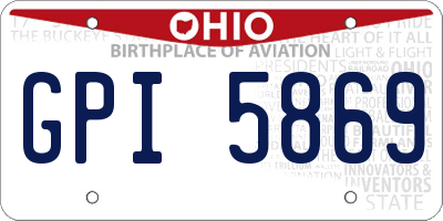 OH license plate GPI5869