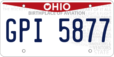OH license plate GPI5877