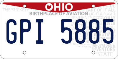 OH license plate GPI5885