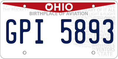 OH license plate GPI5893