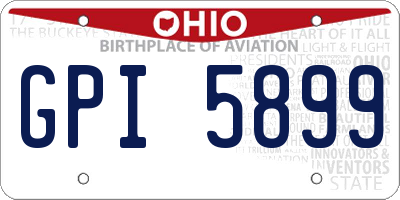 OH license plate GPI5899