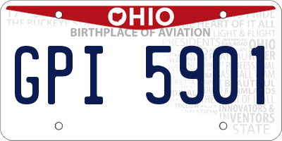 OH license plate GPI5901