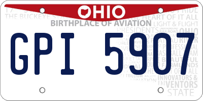OH license plate GPI5907