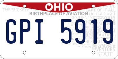 OH license plate GPI5919