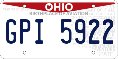 OH license plate GPI5922