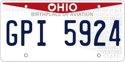 OH license plate GPI5924