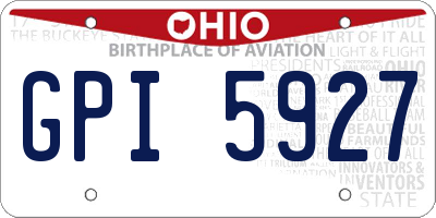 OH license plate GPI5927