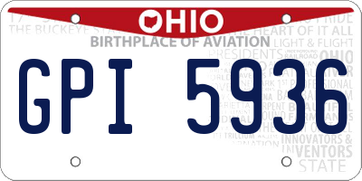 OH license plate GPI5936