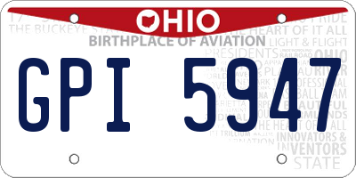 OH license plate GPI5947