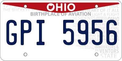 OH license plate GPI5956