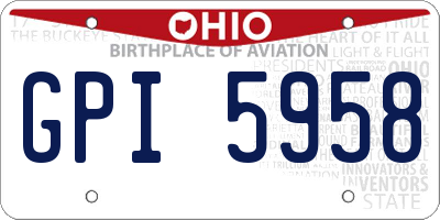 OH license plate GPI5958